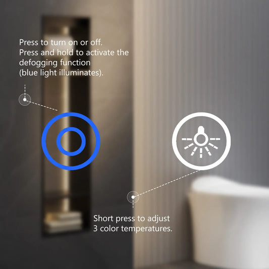 LED Bathroom Mirror | Anti Fog, Dimmable Light, Smart Memory